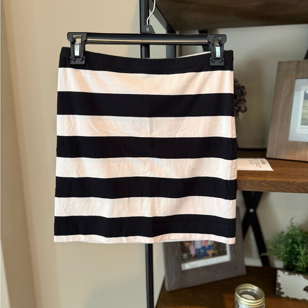 H&M Black and Tan Striped Mini Skirt